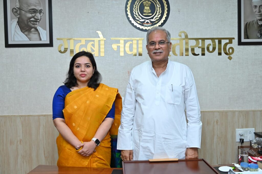 रायपुर : मुख्यमंत्री से संयुक्त राष्ट्र में भारत के स्थाई मिशन की प्रथम सचिव सुश्री बरखा ताम्रकार ने की सौजन्य मुलाकात…