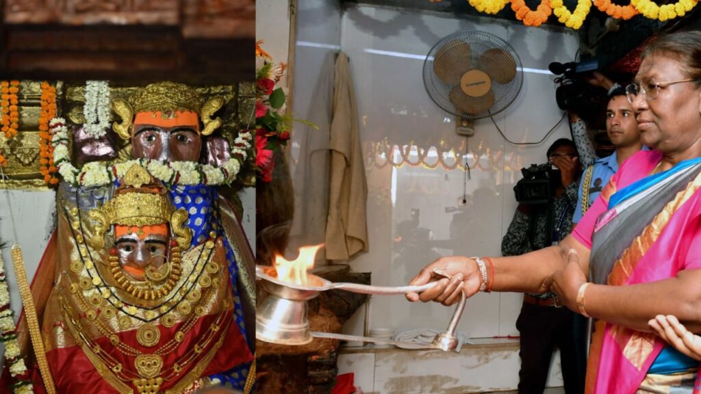  राष्ट्रपति श्रीमती द्रौपदी मुर्मु ने रतनपुर में आदिशक्ति माँ महामाया देवी के किये दर्शन