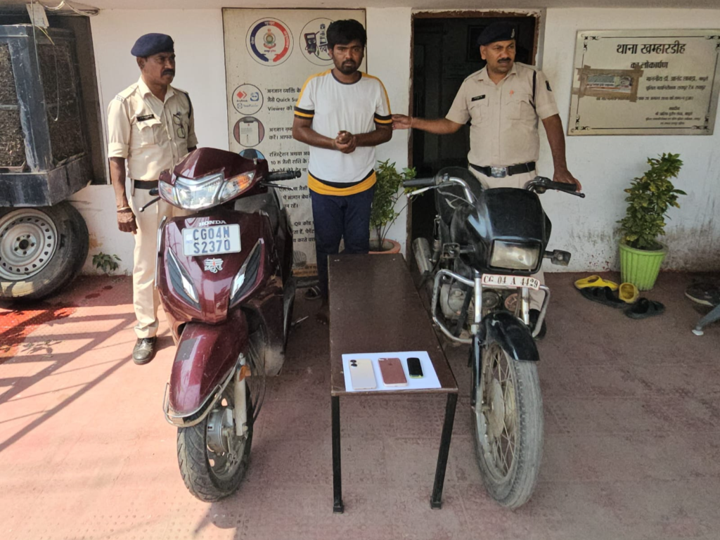 एक्टिवा सवार से लूट: 2 नाबालिग समेत 3 आरोपी गिरफ्तार, 2 लाख 20 हजार रुपए का सामान जब्त…
