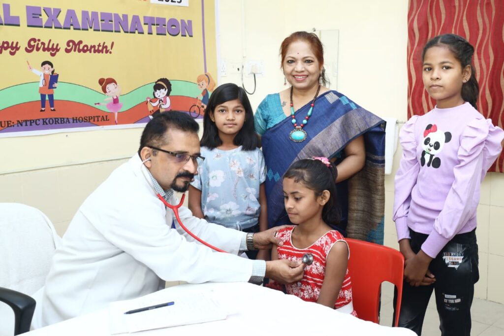 एनटीपीसी कोरबा में बालिका सशक्तिकरण मिशन 2025 की प्रतिभागियों के लिए व्यापक चिकित्सा जांच शिविर आयोजित..