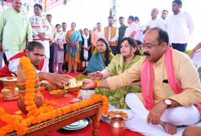 रायपुर : उप मुख्यमंत्री श्री अरुण साव के निवास पर हरेली की धूम