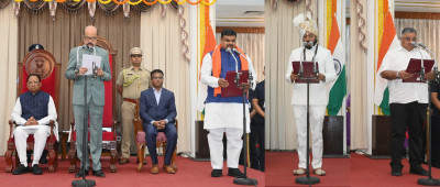 रायपुर : राज्यपाल श्री डेका ने दिलाई तीन मंत्रियों को शपथ