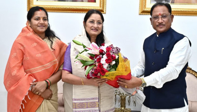 रायपुर : मुख्यमंत्री श्री विष्णु देव साय से केंद्रीय महिला एवं बाल विकास मंत्री श्रीमती अन्नपूर्णा देवी ने की सौजन्य भेंट