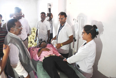 रायपुर : बाढ़ बचाव परिदृश्य पर मंत्री श्री नेताम की उपस्थिति में तातापानी में किया गया मॉक ड्रिल