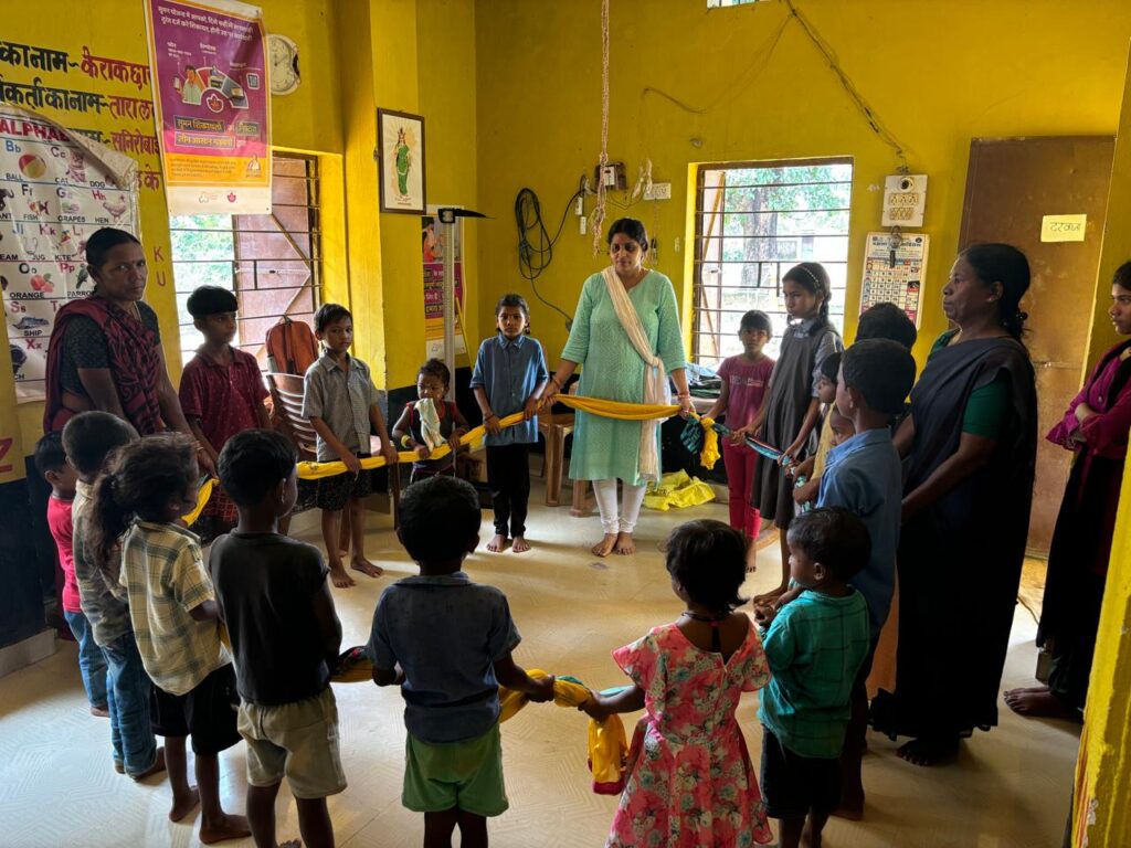 पोषण माह 2025 अंतर्गत आंगनबाड़ी केंद्रों में आयोजित हुई ‘‘पोषण भी पढ़ाई भी‘‘