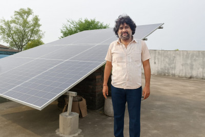 रायुपर : सोलर पैनल लगाकर धनेश ने पर्यावरण संरक्षण की ओर बढ़ाया कदम