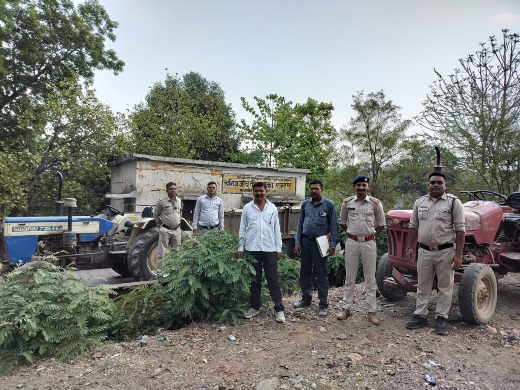 खनिज उड़नदस्ता दल की कार्रवाई-18 स्थानों पर दबिश, 7 वाहन जब्त